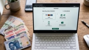 Nigerian online checkout page showing card, bank transfer, USSD and virtual account payment options