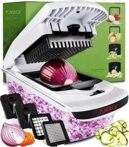 Fullstar Vegetable Chopper - Spiralizer Vegetable Slicer - Onion Chopper with Container - Pro Food Chopper - Slicer Dicer Cutter - 4 in 1