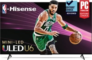 Hisense 65-Inch Class U6 Series Mini-LED ULED 4K UHD Google Smart TV (65U6K, 2023 Model) - QLED, Full Array Local Dimming, HDR 10+, VRR Game Mode, 240 Motion Rate, Alexa Compatibility, Black